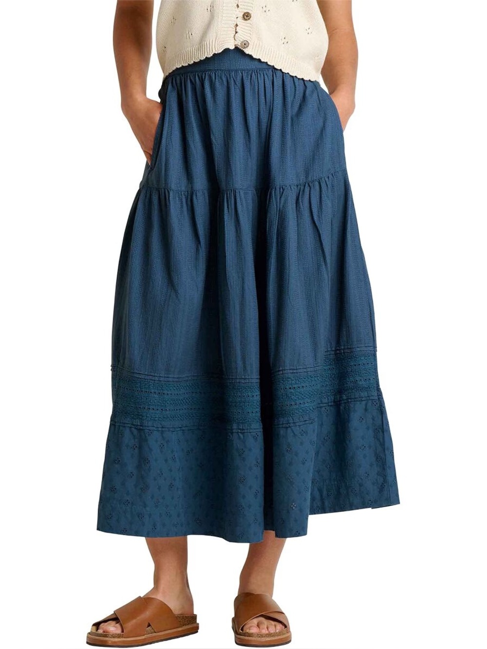 Toad&Co Airscape Midi Skirt in Midnight Dobby / XS NEW WITH TAGS
